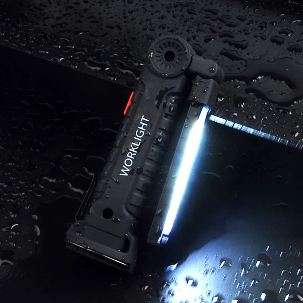 USB Charging Multifunctional Folding Work Light COB LED Flashlight Built-in Battery Light Camping Flashlight Torch Lighter Luces