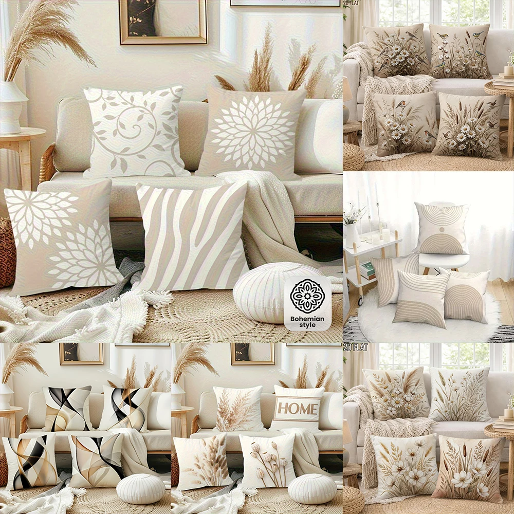 4PCS Neutral Boho Throw Pillow Covers Suitable for outdoor farmhouse balcony decoration cushion cover without pillow core