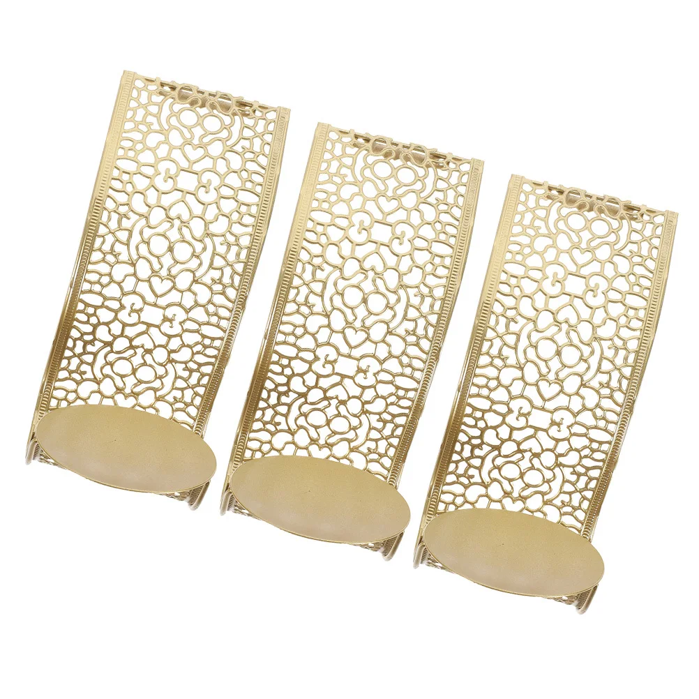 

3Pcs Wall Hanging Candleholder Exquisite Design Multiroom Use Wall Sconce Holder Candlestick Decor Decorative Candlestick