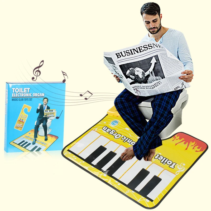 Toilet Piano Music Carpet Potty Piano Sounding Rug Creative Bathroom Fun Toe Tapping Musical Keyboard Toilet Floor Mat