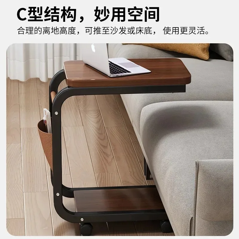 Contemporary Modern Detachable Wooden Side Coffee Table with Metal Wheel Home Bar Office Dining Room Living Room Furniture Park