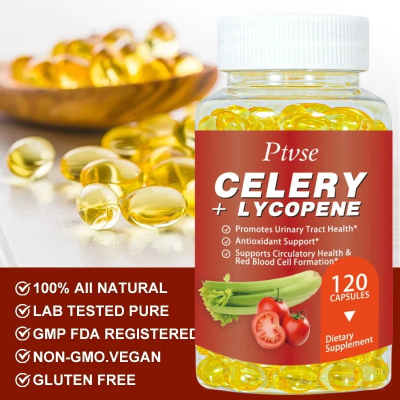 Celery Seed and Lycopene Capsule Adult Joint Dietary Supplement Reduce Uric Acid Promote Urination Relax Joints