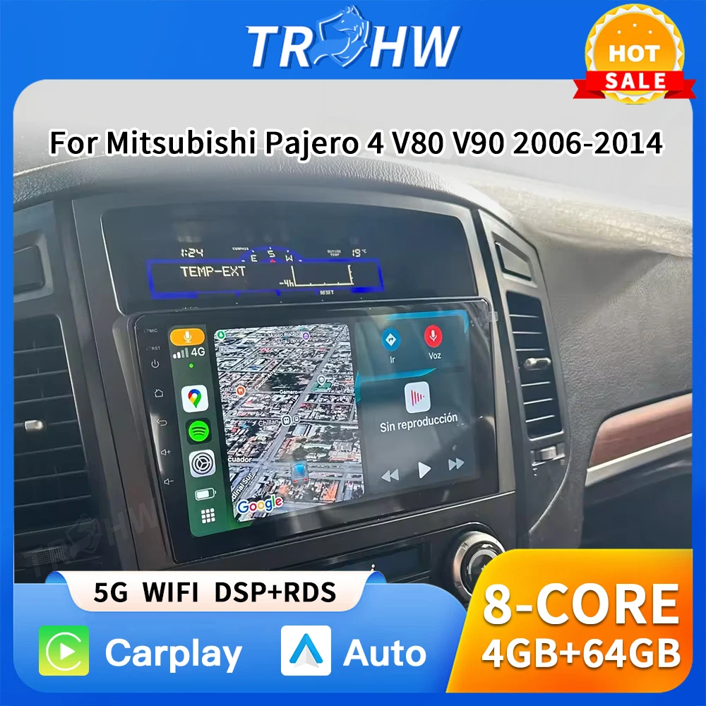 

Car Radio For Mitsubishi Pajero 4 V80 V90 2006-2024 Autoradio Multimedia Player GPS For Carplay Android Auto bt