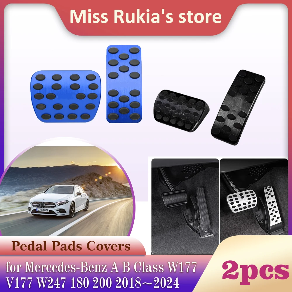 Автомобильная педаль из нержавеющей стали для Mercedes-Benz A B Class W177 V177 180 200 2018 ~ 2024 AMG, подставка для ног, аксессуары, аксессуары Автомобильная педаль из нержавеющей стали для Mercedes-Benz A B Class W177 V177 180 200 2018 ~ 2024 AMG, подставка для ног, аксессуары, аксессуары
