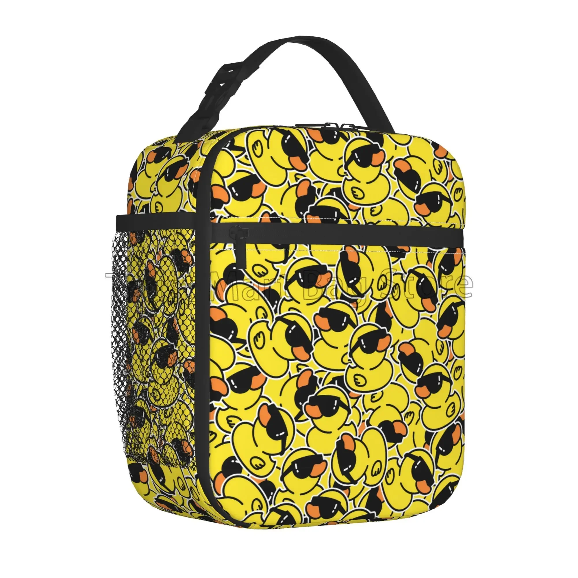 Cute Rubber Ducky Lunch Bag Yellow Cartoon Ducks Reusable Insulated Tote Bag Thermal Lunch Box for Work School Picnic Travel