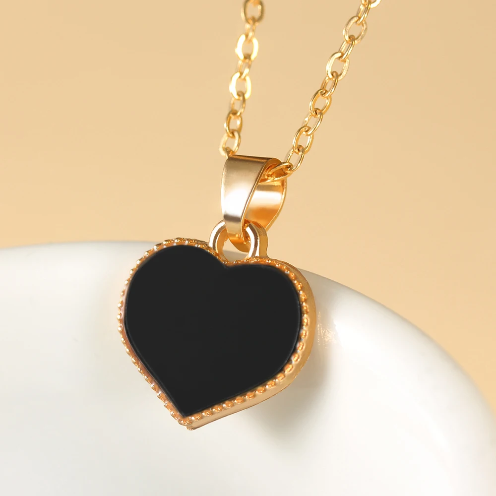 Black heart-shaped necklace simple atmosphere daily leisure commute everything, exquisite fashion high-grade selling ins jewelry