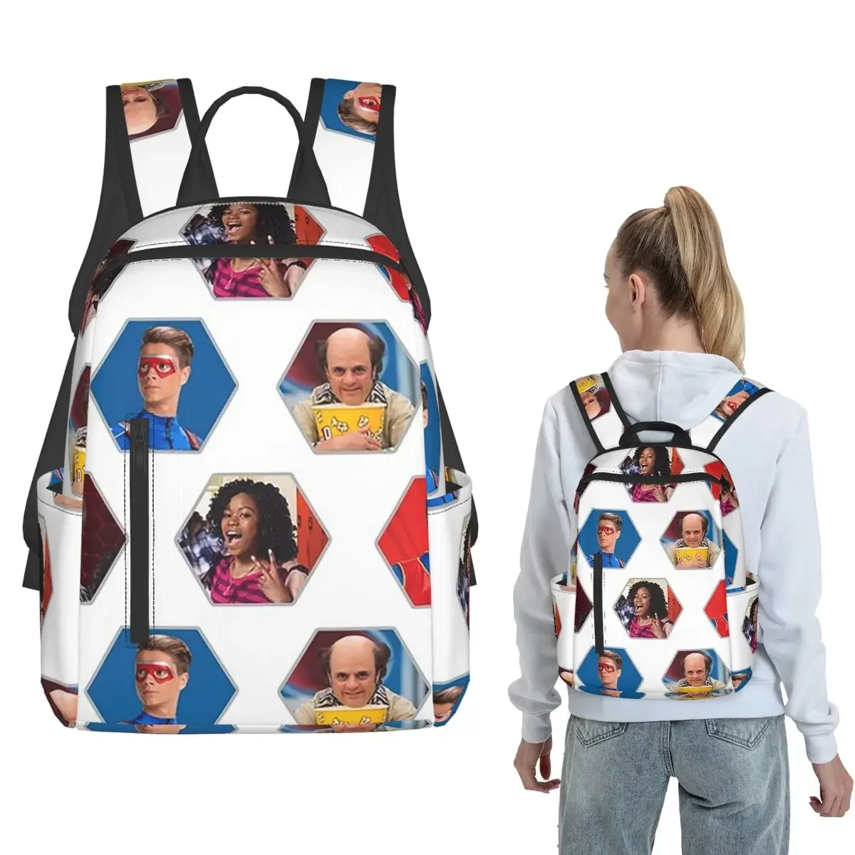 Henry Danger - Hexagon Backpack Large Capacity Children BookBag School Bag Shoulder Bags for Men Women
