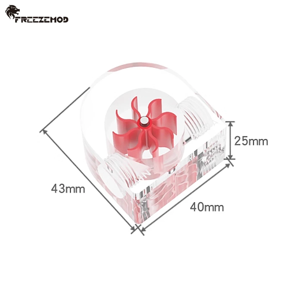 FREEZEMOD Acrylic Indicator Round Liquid Flow Meter Tachometer Observing Water Cooler Computer Cooler Fittings 2-Way Holes