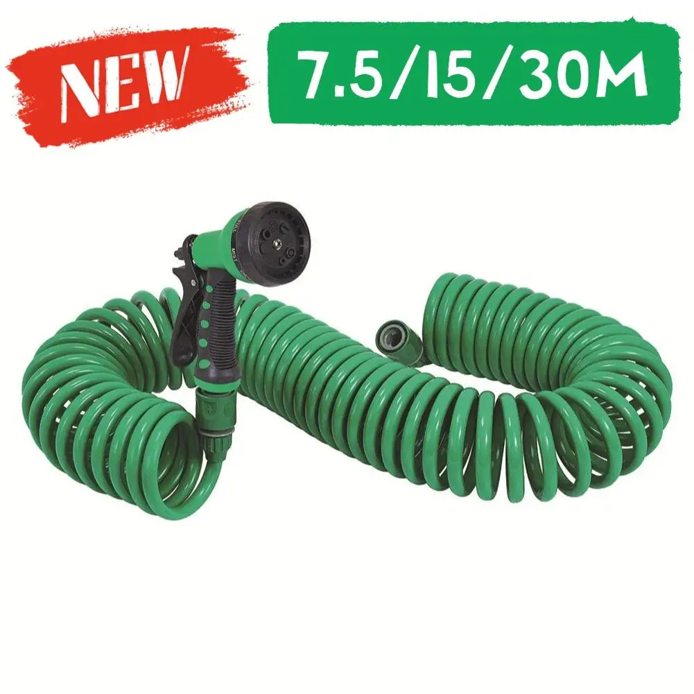 

Garden Irrigation Water Hose Sprinkler Coil Garden Hose With 8 Function Nozzles Car Washing Pet Bathing Sprayer Pipe