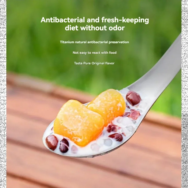 

Ложка для супа из чистого титана, посуда, портативная антибактериальная ложка для кемпинга, кемпинга, ложка для риса