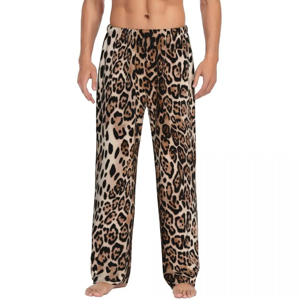 Leopard Skin Men's Casual Pajama Sleeping Pants Lounge Loose Trousers Comfortable Nightwear