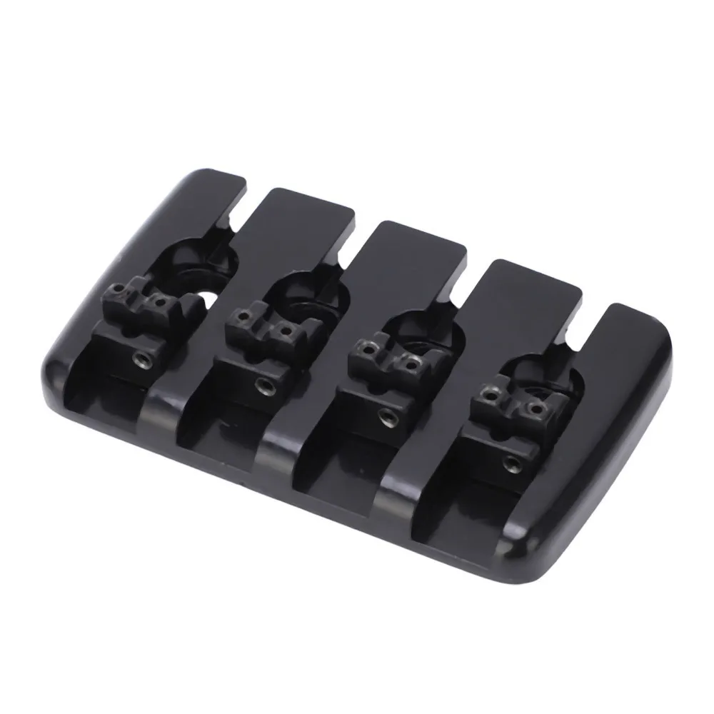 

4 String​ Metal Guitar Bridge​ ​Stringed Instrument Accessories Silver/Black ​Electric Bass Bridge​ ​A Style Top Load Tailpiece​