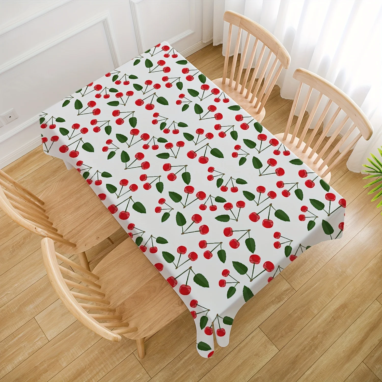 One rectangular tablecloth, summer fruit, cherry pattern tablecloth