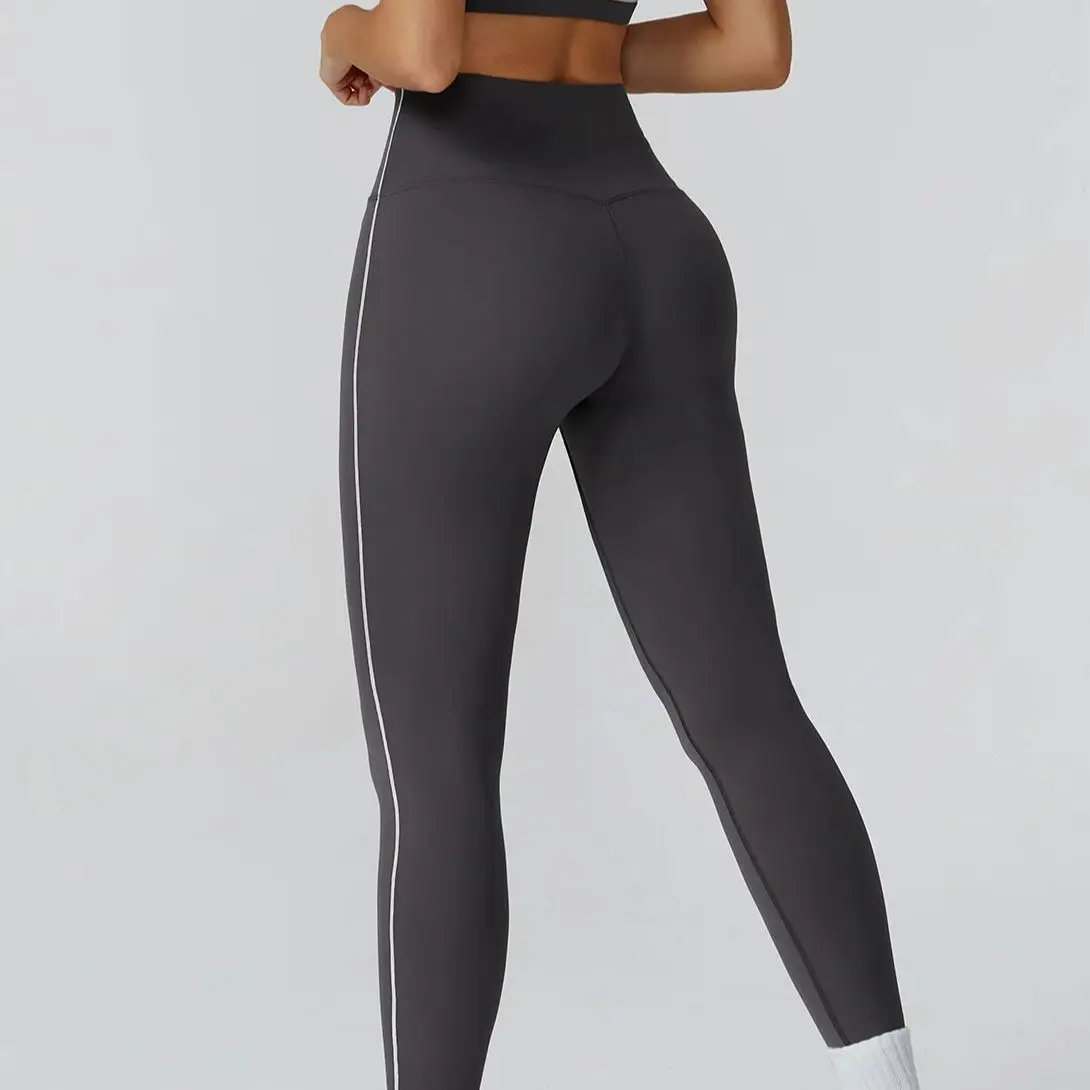 Color Blocking Yoga Pants Sports Pants With Sexy Lifting Buttocks Sports Tight Pants Women's High Waisted Elastic Fitness Pants