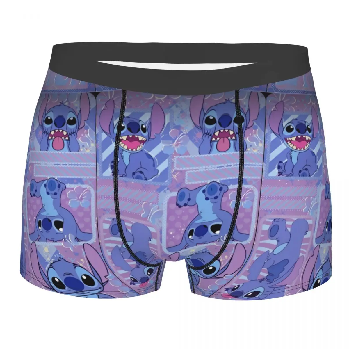 Custom Cute Stitch Grimace Halloween Boxers Funny Underwear Cartoon Cozy Boxer Briefs Shorts Gag Gift For Men Underpants Merch