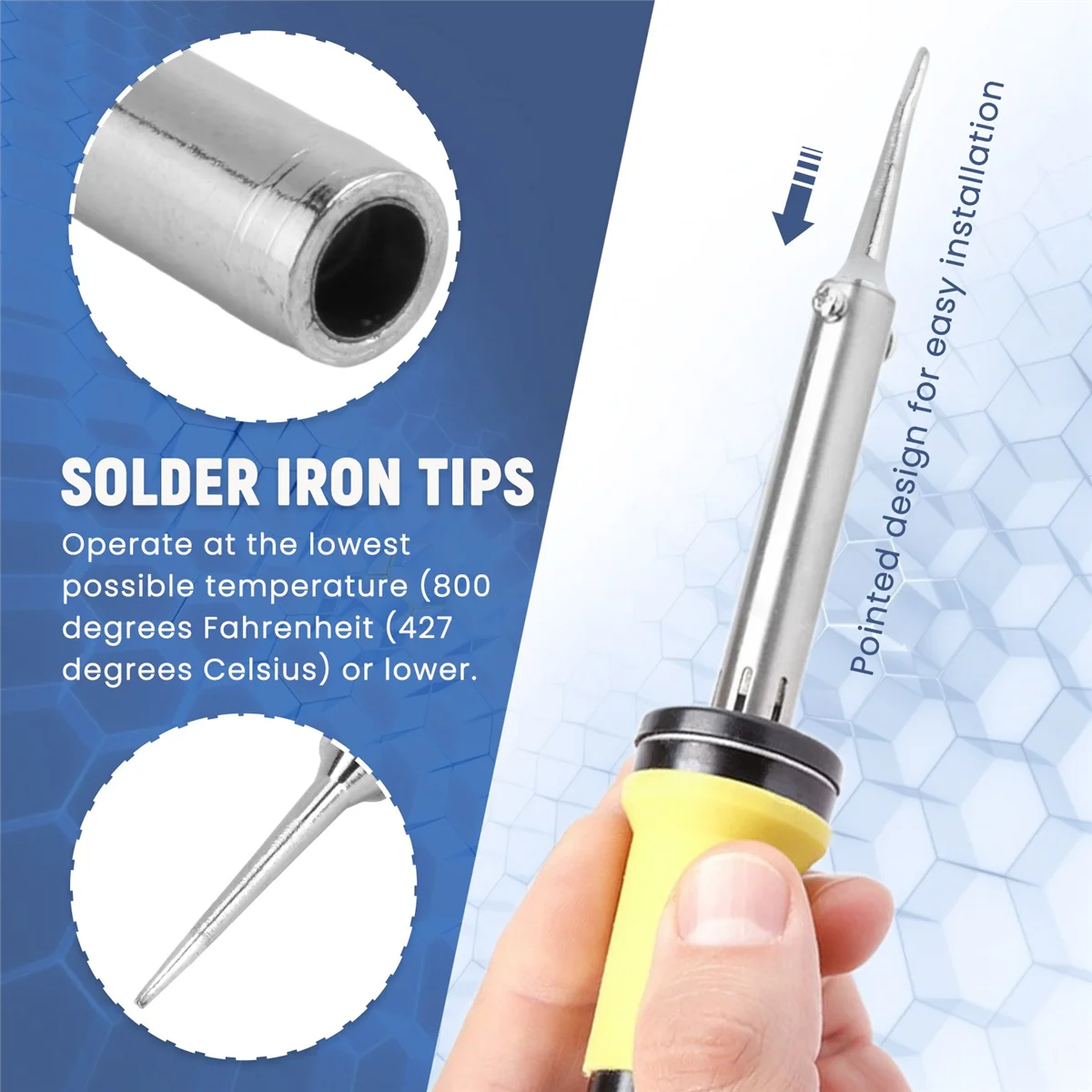 ABAZJ 900M-T-LI 0.8mm Point Diameter Soldering Solder Iron Tips 5 Pcs