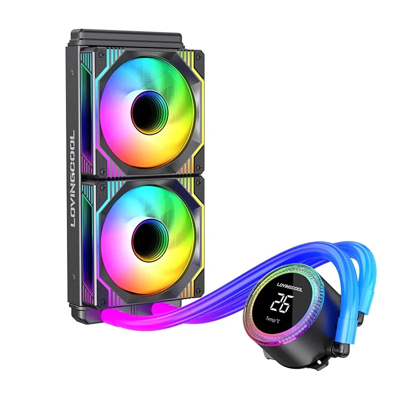 Lovingcool Temp Display Gaming PC CPU Cooling Radiator Computer CPU High Performance AIO Cooler Cpu Liquid Cooler for LGA 115X