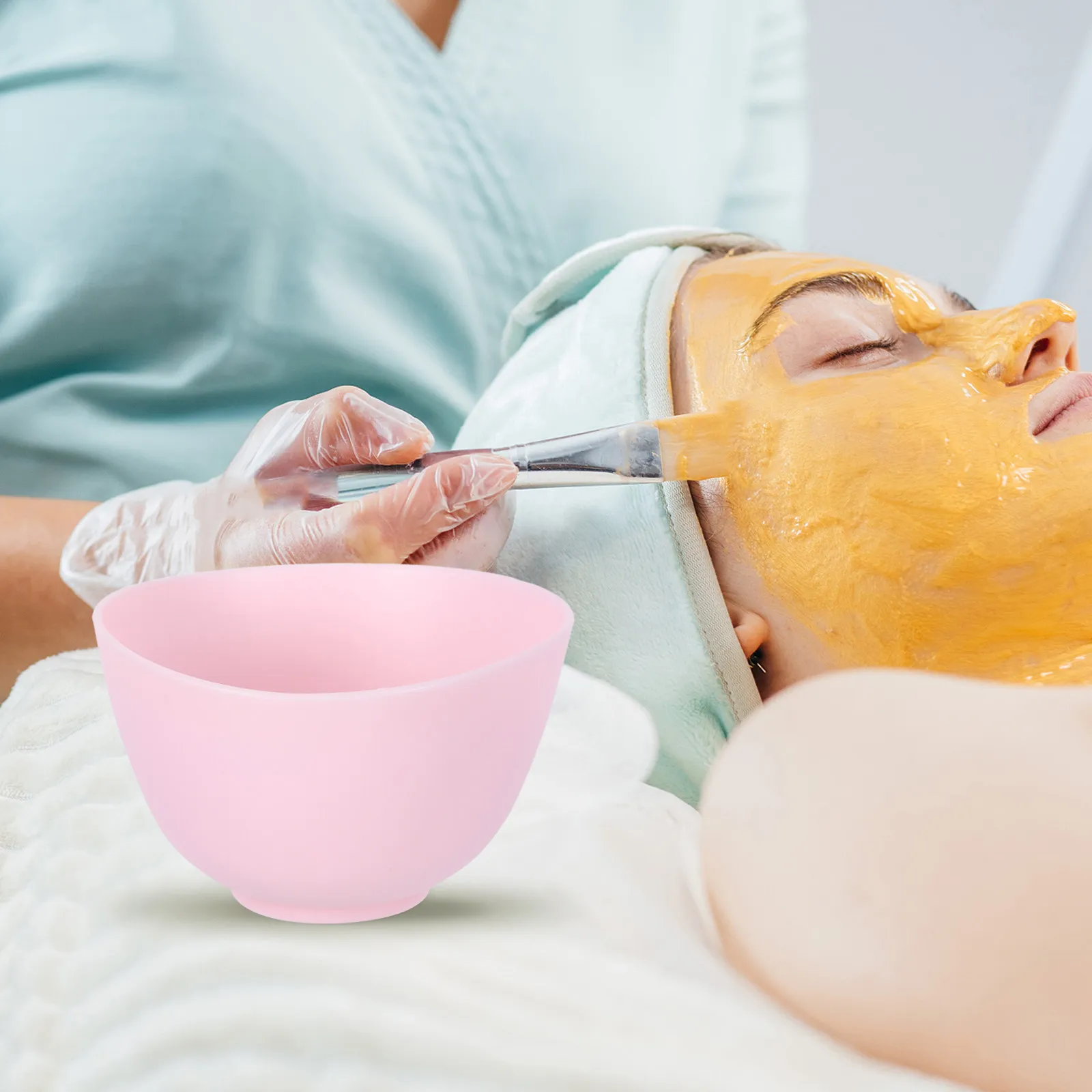 Silicone Bowl Anti-Drop Odorless 12.5x8cm Pink Home Use Prep Measuring Mask Mixing Sauce Serving Herbs Silicone Bowl
