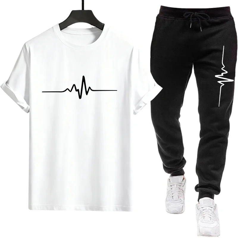 2026 Men's Athletic Wear Set Quick Dry T-Shirt and Joggers Sports Outfit Gym Training Lightweight Tees + Pants Comfort Summer