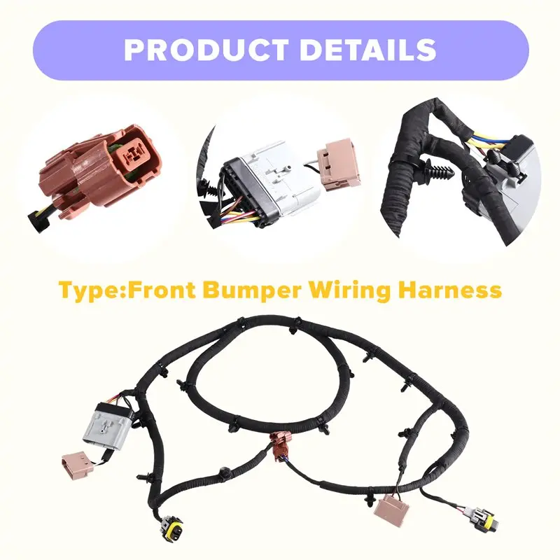 ABKJ-Front Bumper Wiring Harness For Jeep Compass Grand Cherokee 2017-2023 Part Numbers 68287674AE, 53449543