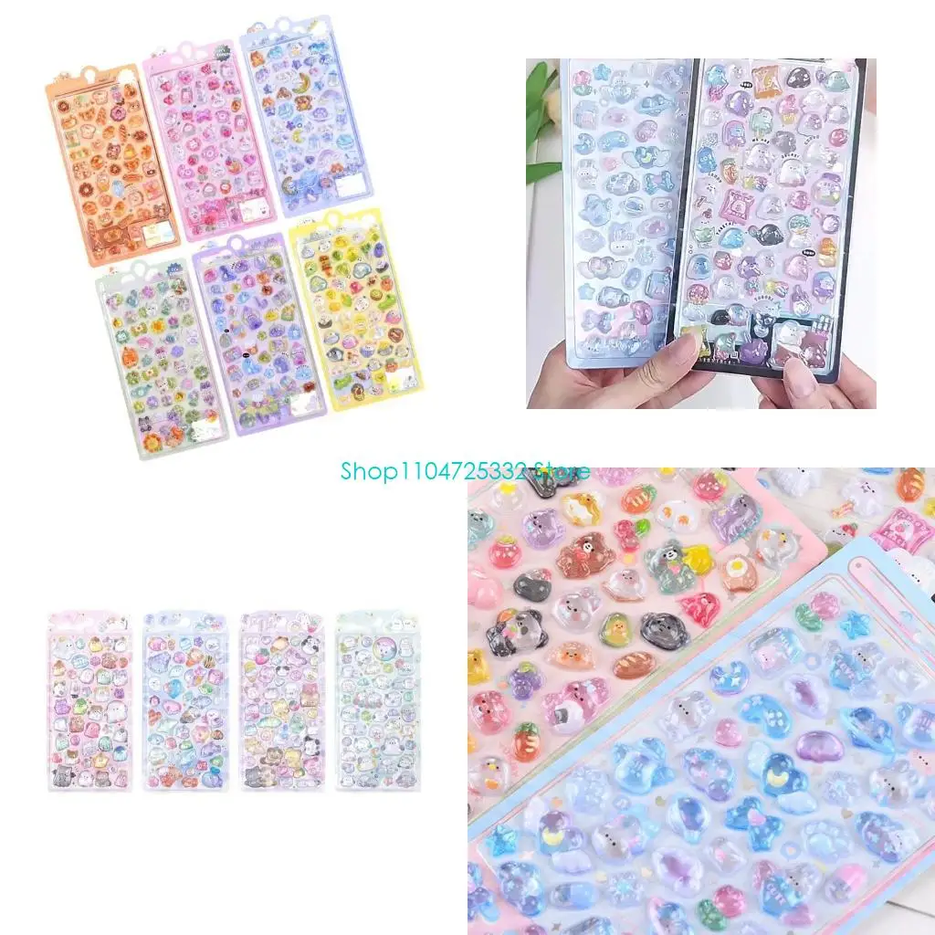 

P5EA наклейка из ПВХ с мультяшными животными для ремесленного журнала, планировщика, фотоальбома, скрапбукинга