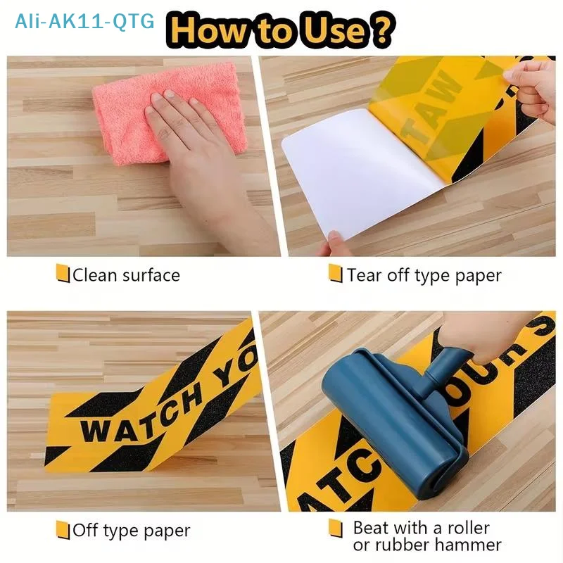 Hot NEW Watch Your Step! Anti-slip Stair Warning Stickers - Yellow And Black Caution Marks, Home Safety Stickers | Warning Signs