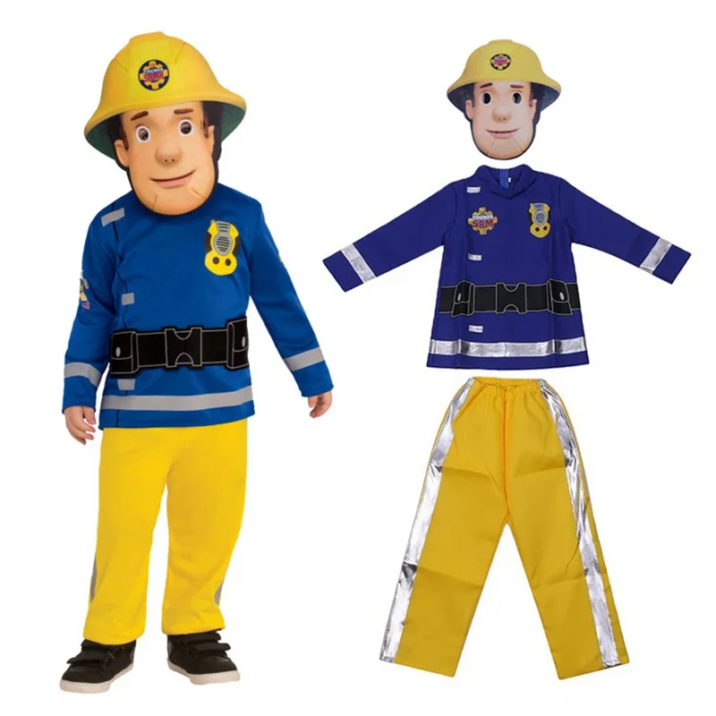 Sam Fireman Uniform Outfits Fire Firefighter Cosplay Anime Halloween Costumes Kid Fancy Dress Carnival Masquerade Party Disguise