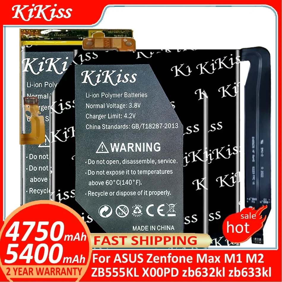 KiKiss Battery C11P1707 C11P1805 For ASUS Zenfone Max M1 M 2 ZB555KL X00PD zb632kl zb633kl M2 Dual SIM Batteries + free tools