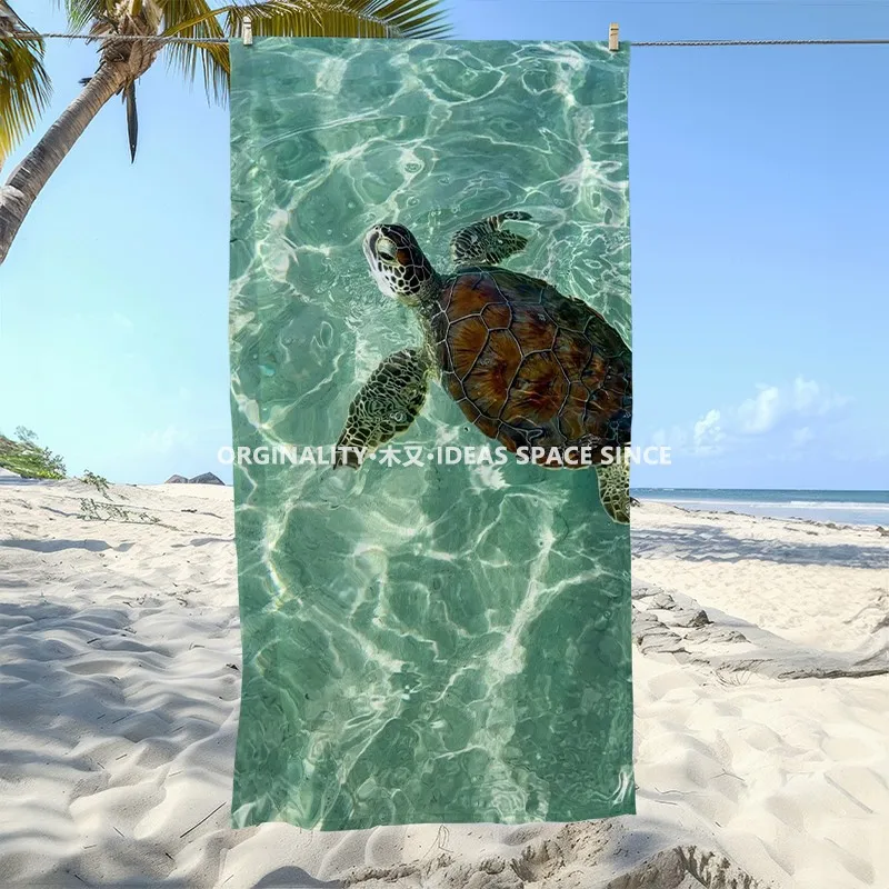Sea Turtle Clear Beach Towel Patterned Sunscreen And Windproof Suitable For Swimming Pool Camping Travel
