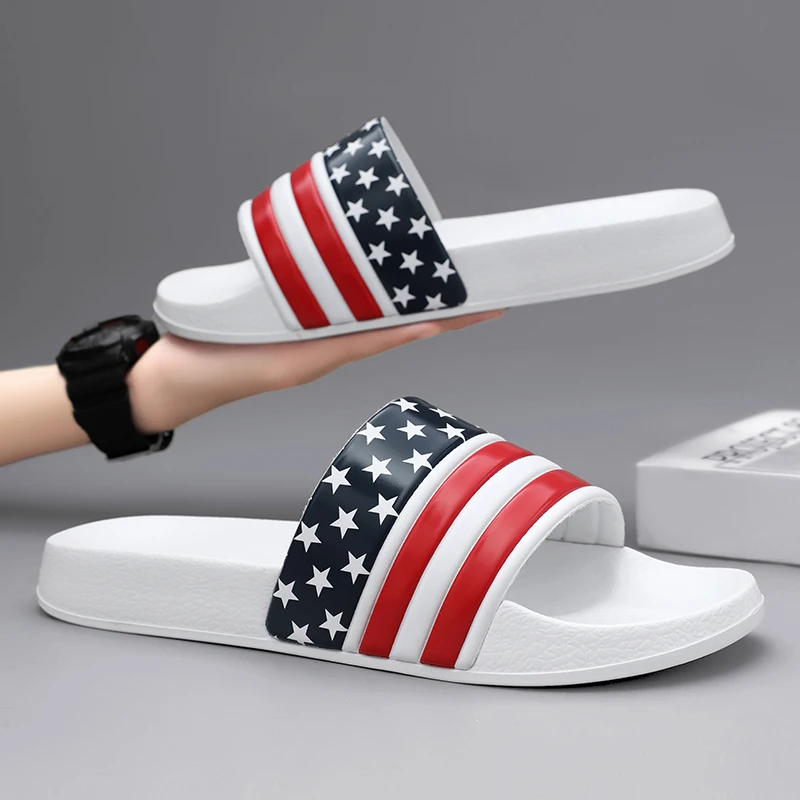 Plus Size Men Indoor Home Slippers Male Soft Comfortable Bath Slipper Men's EVA Flat Thick Platform Outdoor Beach Sandals Summer 