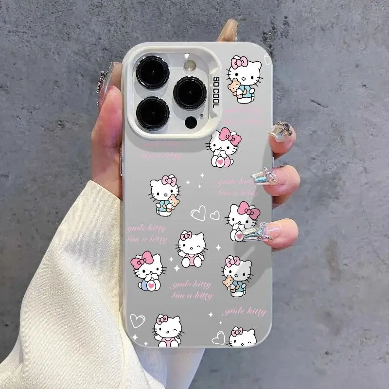 Custodia per telefono Sanrio Hello Kitty Kawaii Cartoon per iPhone 15 14 13 12 11 Pro Max XR XS MAX 7 8 Plus MINI Y2K Cover posteriore per ragazza