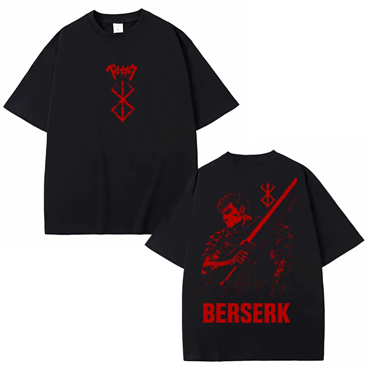 Japanese Anime Berserk Harajuku T Shirt Manga Gatsu Griffith Zodd T-shirts Men Women 100% Cotton Oversized T Shirts Fans Gifts