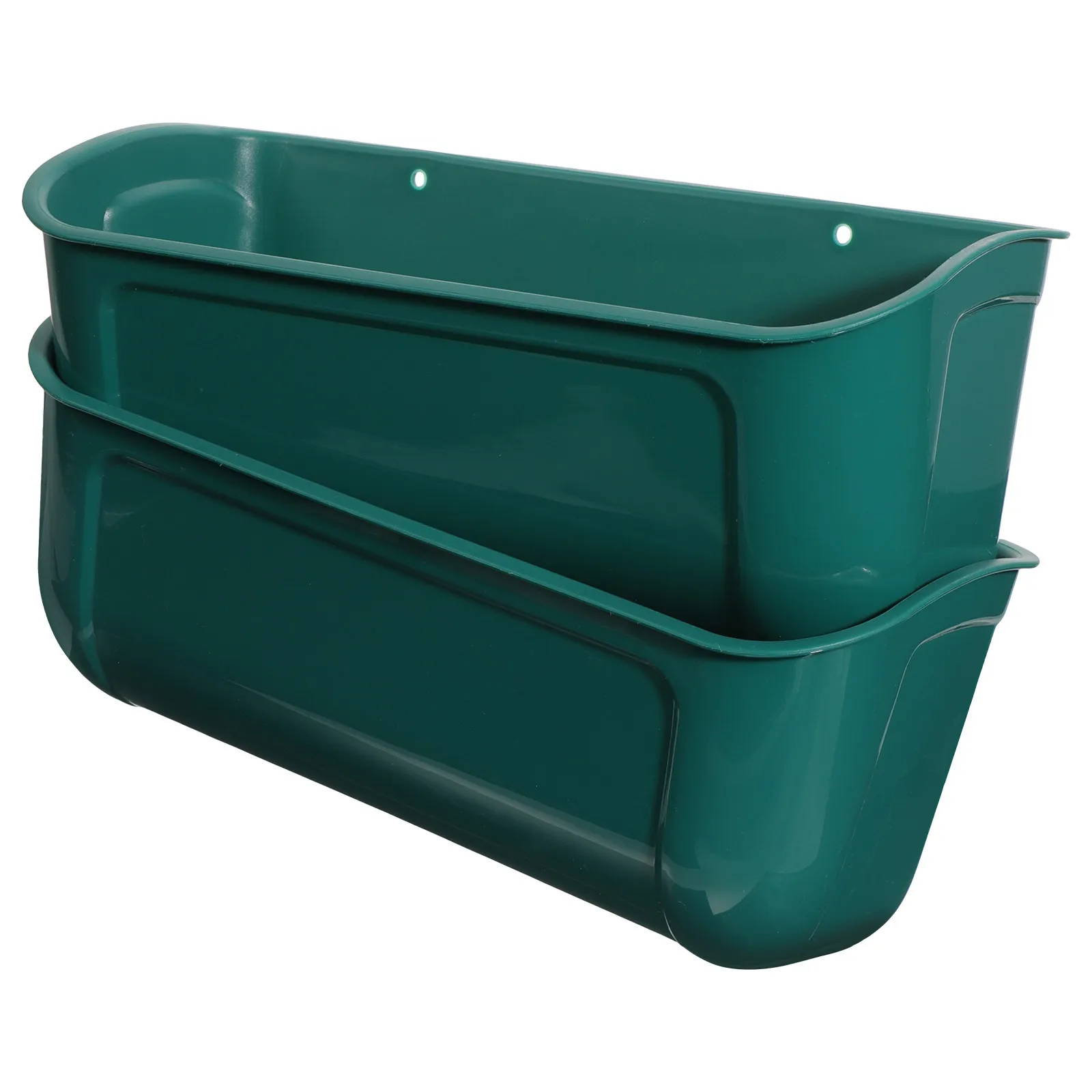 

2Pcs Heavy Duty Poultry Feeder Trough for Chickens Goats Pigs Rustproof Large Capacity Easy Clean Feed Trough Bucket Livestock