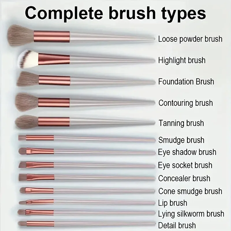 13pcs Makeup brush set 13 makeup brush set plus storage bag Non-shedding eyeshadow brush Soft ultra soft affordable brush Super