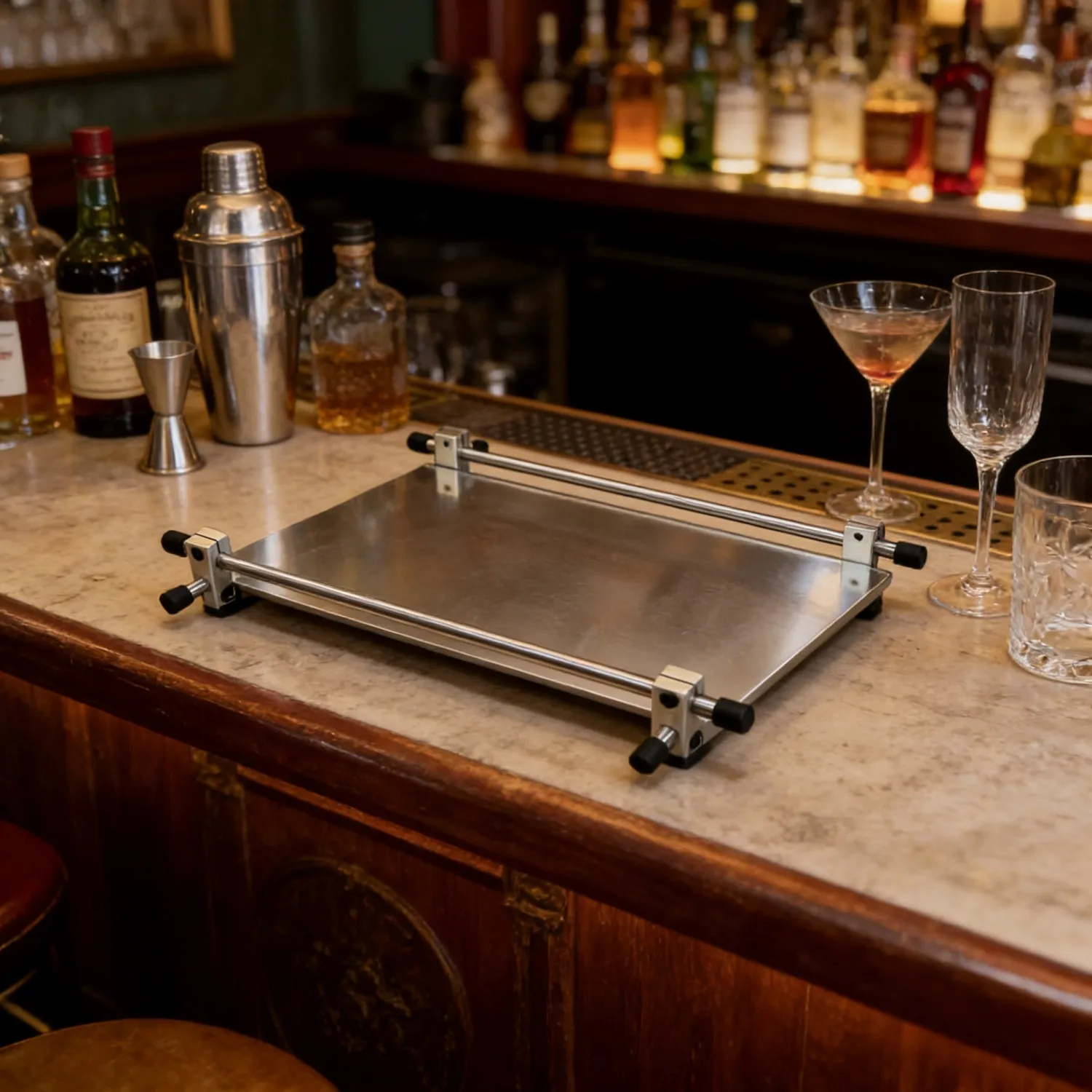 All-metal tray, handcrafted, customizable, suitable for gaming rooms, cafes, bars, and restaurants.