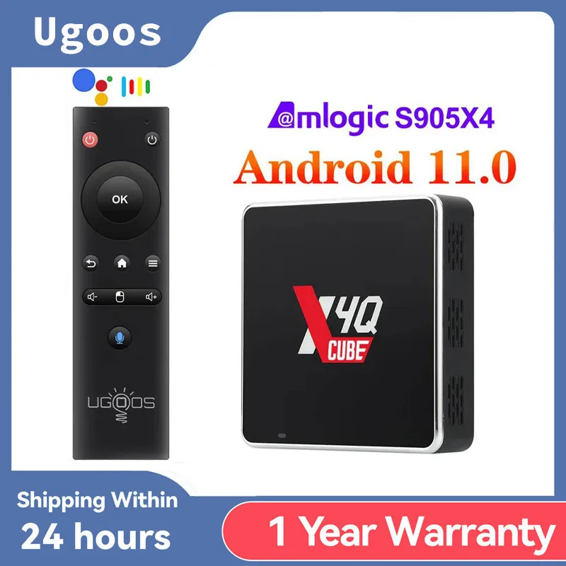 

Ugoos X4Q Pro Smart Set Top Box Android 11 X4Q Cube 4GB 32GB X4Q Plus 4GB 64GB Amlogic S905X4 2.4G 5G WiFi BT5.1 1000M 4K TV Box