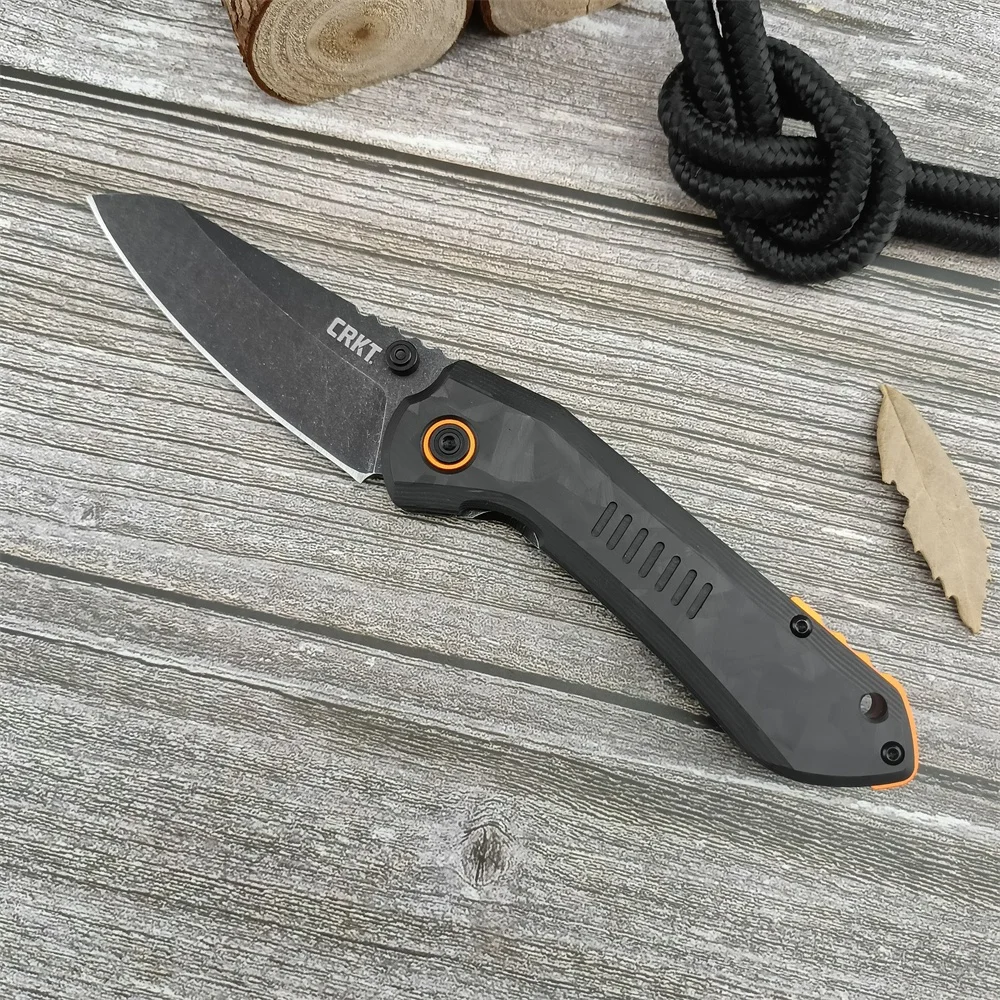 CR6280 Folding Pocket Knife High Quality 8Cr13Mov Blade Carbon Fiber Handle Outdoor EDC Camping Hiking Survival Cutting Tool