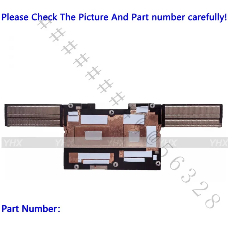 SS+New Laptop Cooling Heatsink INK 4070 VC PN 03549J For Dell XPS 16 9640 Notebook CPU GPU Radiator Replacement Fan Assembly