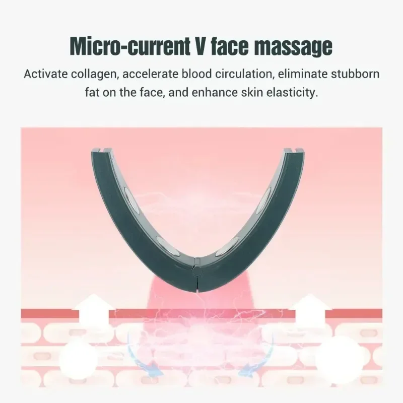 Micro Current EMS เครื่องนวดหน้าอัจฉริยะ Rejuvenation Double Chin อุปกรณ์ความงาม V-face อุปกรณ์ V Shape Face Lift