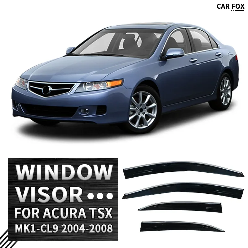 4Pcs Window Visor For ACURA TSX MK1-CL9 2004-2008 Weathershield Sun Rain Deflector Guard Car Window Deflector