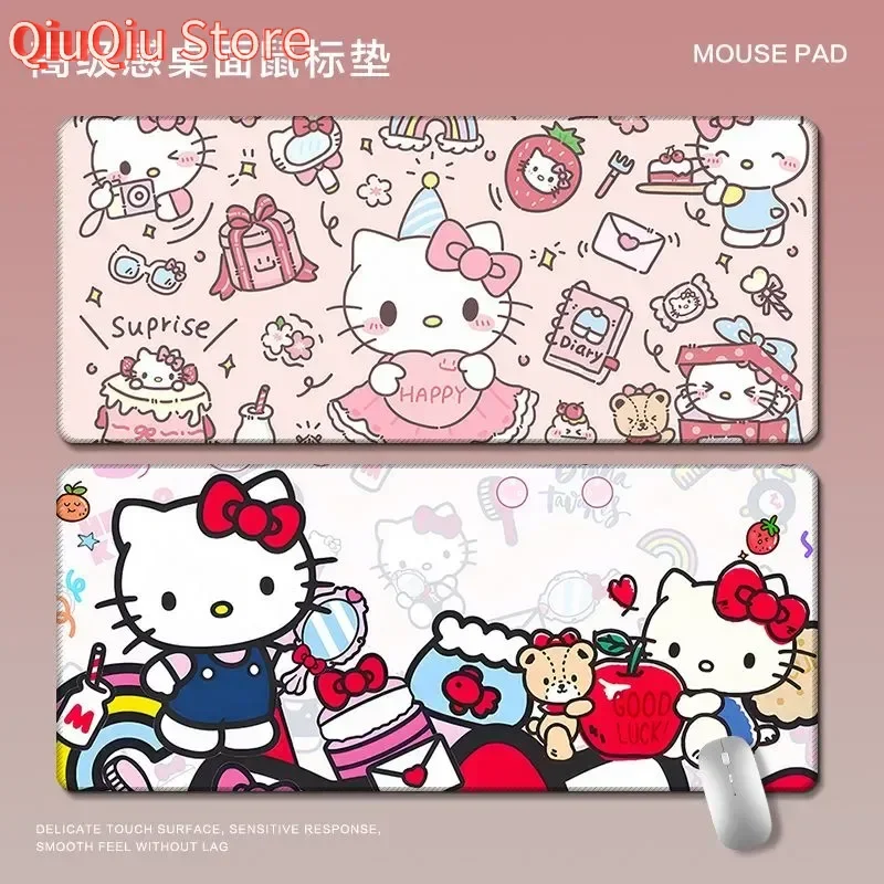 

Cartoon Hello Kitty Large Mouse Pad - XXL Pink Anime Desk Mat for Girls, Cute Kawaii Keyboard Surface for Students & Office Use