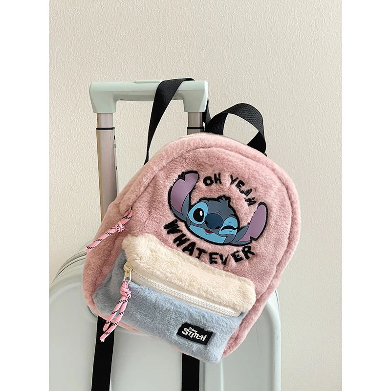 Disney Stitch Plush Backpack Cartoon Mini Women's Backpack Small Kids Children's Schoolbag