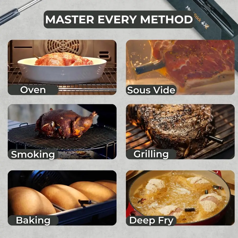 4X Wireless Thermometer with 4 Sensors for Grilling, Smoking, BBQ, Smoker, Oven