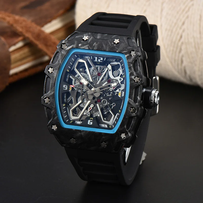 New men\'s watch wholesale color line skeleton dial quartz watch simple fashion watch