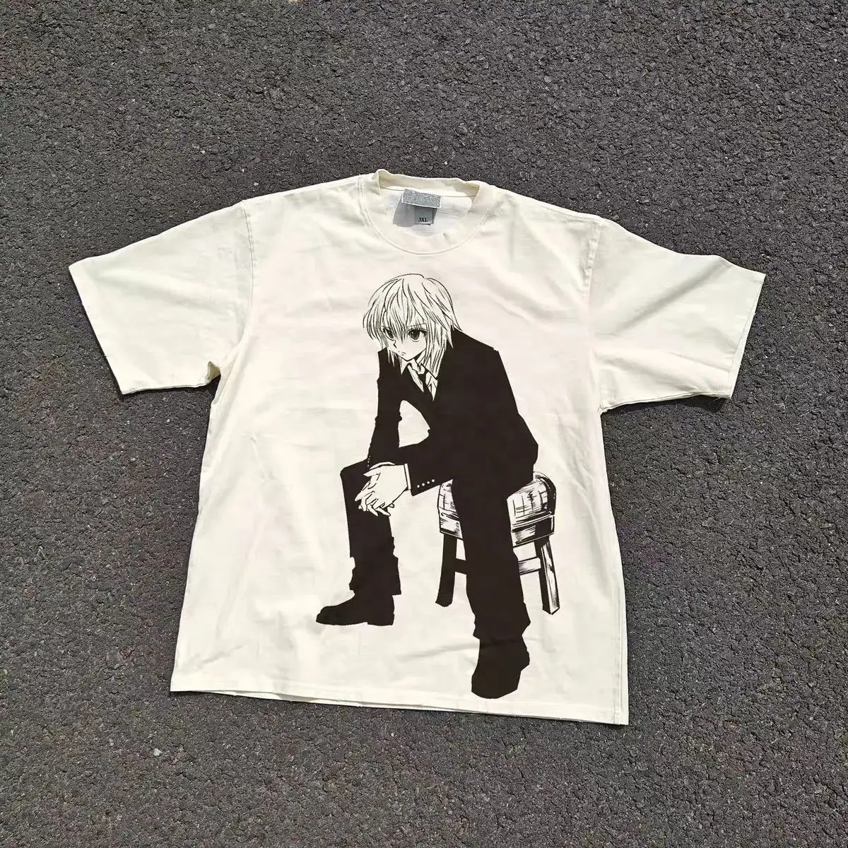 High Street Top Full-time Hunter Kurapika Large Print  Cotton Short-sleeved T-shirt Men's and Women's Base Shirt Tops Tee Unisex