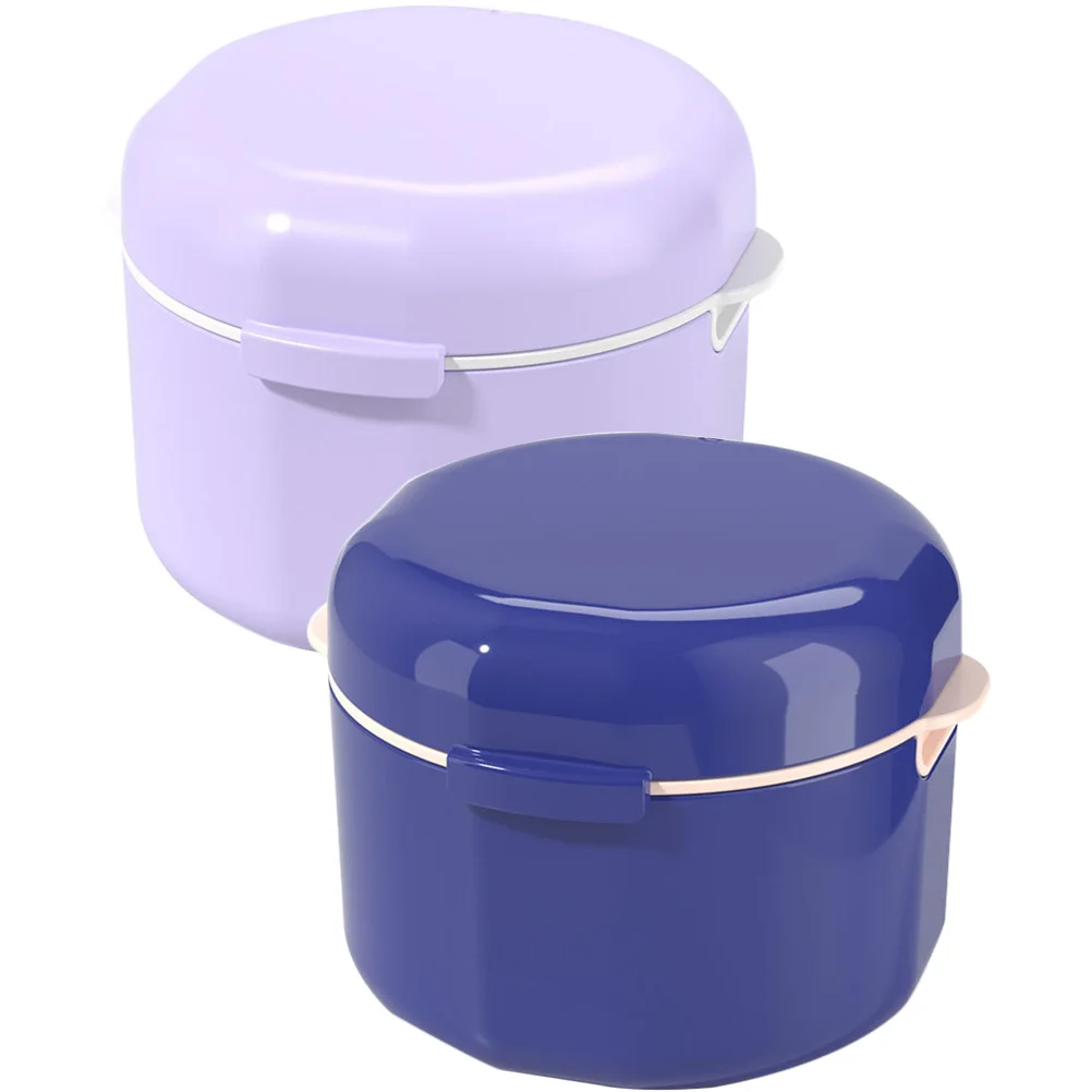 Boîte de protection pour prothèses dentaires, 2 pièces, étui de retenue de vidange rond, attelle orthodontique Portable, support de rangement, conteneur de protection buccale de voyage