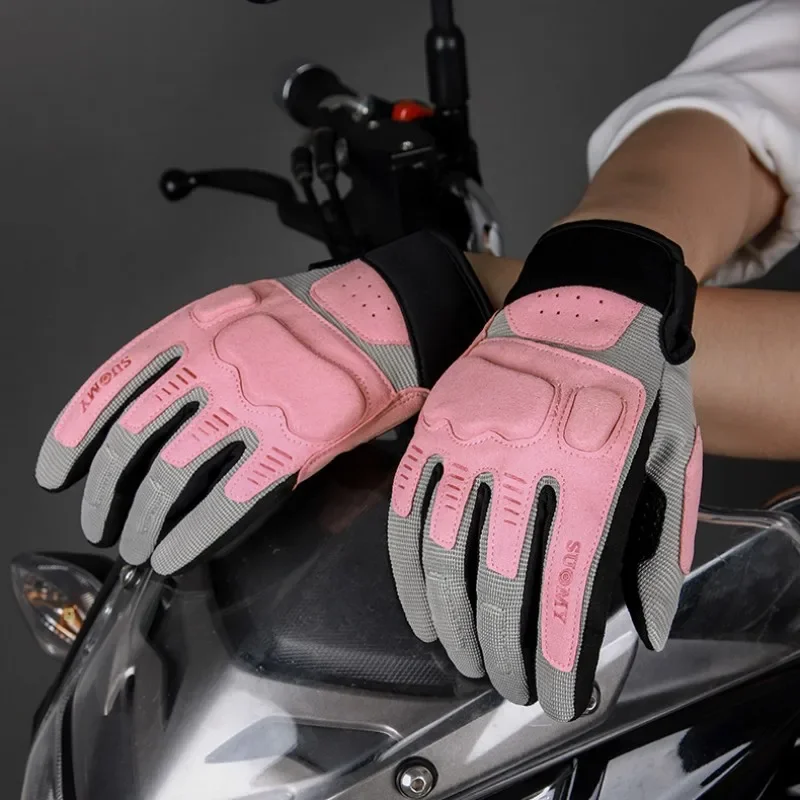 

New Summer Motorcycle Retro Breathable Mesh Gloves Riding Guantes Moto Touch Screen Anti-drop Men Women Racing Luva Motociclista