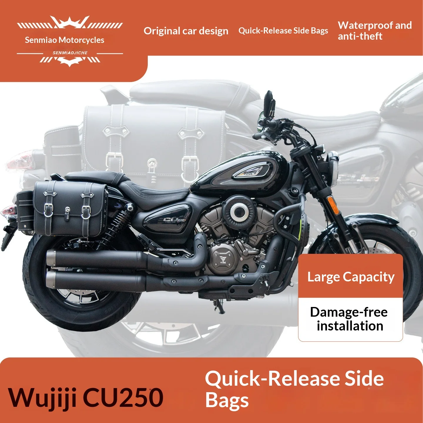 【Premium】For 2026 VOGE CU250 Second Generation Side Bag Modification AMT Automatic Gear Leather Bag Canvas Bag Quick-Release
