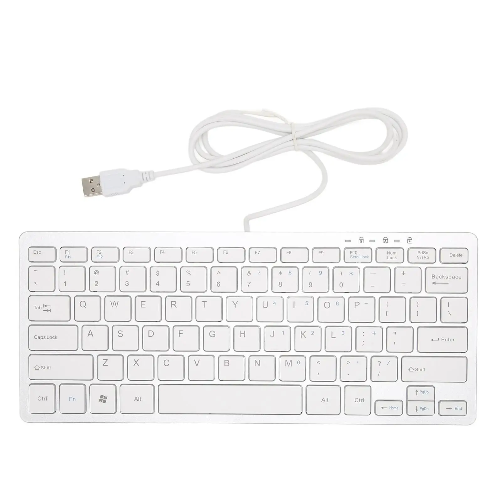 Ultra Thin 78-Key Mini USB Wired Keyboard - Scissor Switch, Plug & Play for Home, Office, Laptop Use