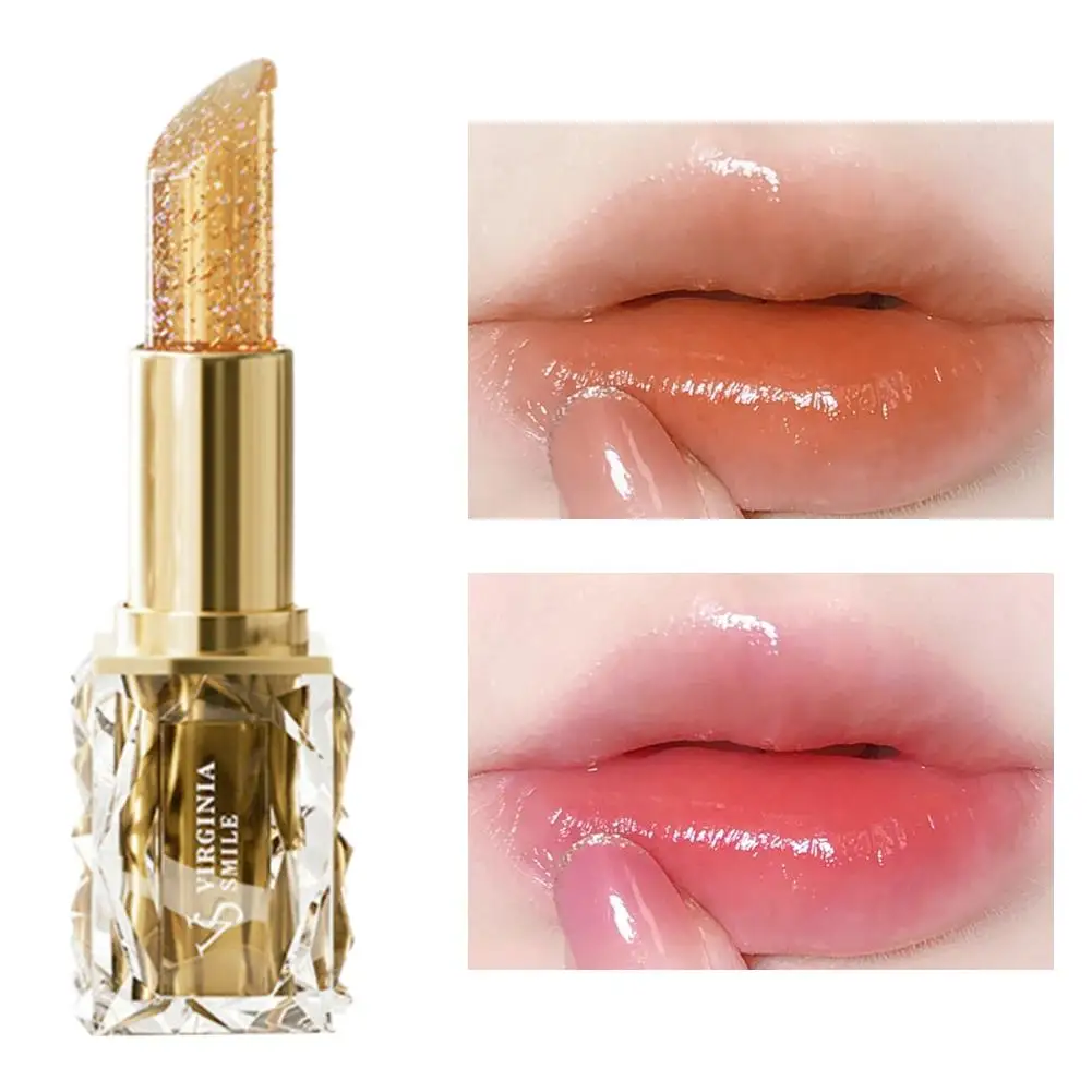 Soft Jelly Lipstick Color Changing Glossy Hydrating Balm Sparkling Turning Red Sequins Glitter Lip Moisturizing Shade Lip S G6O8